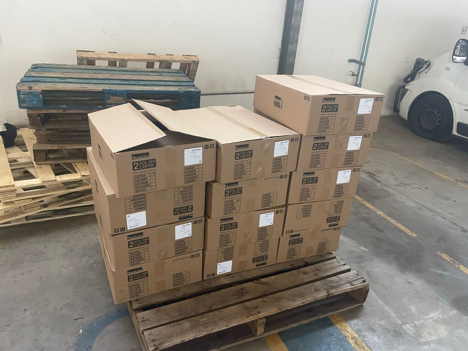 Pallets of cartoned stock staged for outbound shipment from the MMCS warehouse